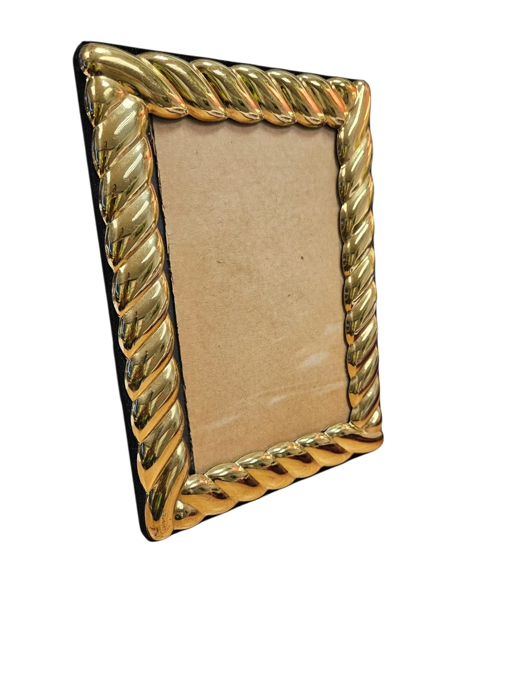 Vintage Gold Rope-Trim Picture Frame with stand 4 x 6 opening